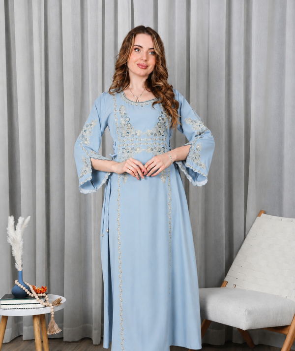 BintAlBilad Saudi Summer Jalabiya For Women New Collection Luxury Designs - ZR-457
