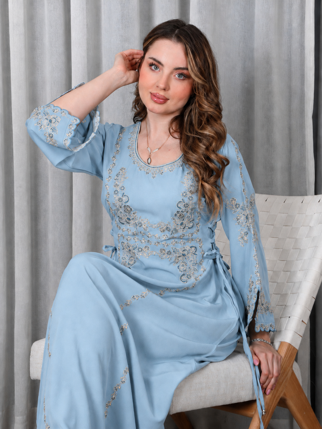BintAlBilad Saudi Summer Jalabiya For Women New Collection Luxury Designs - ZR-457