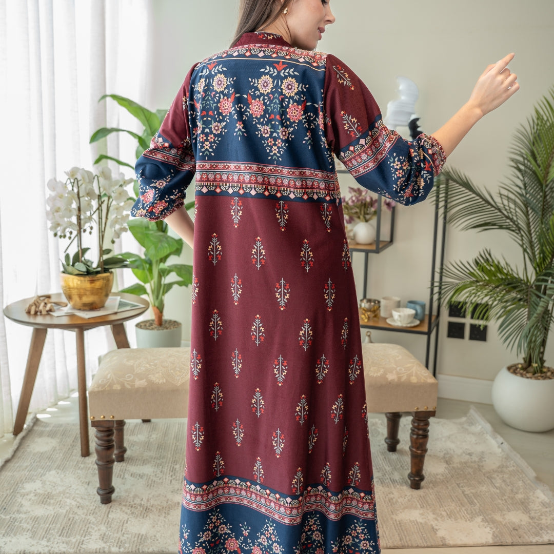 Elegant winter jalabiya with a distinctive modern design - 4581