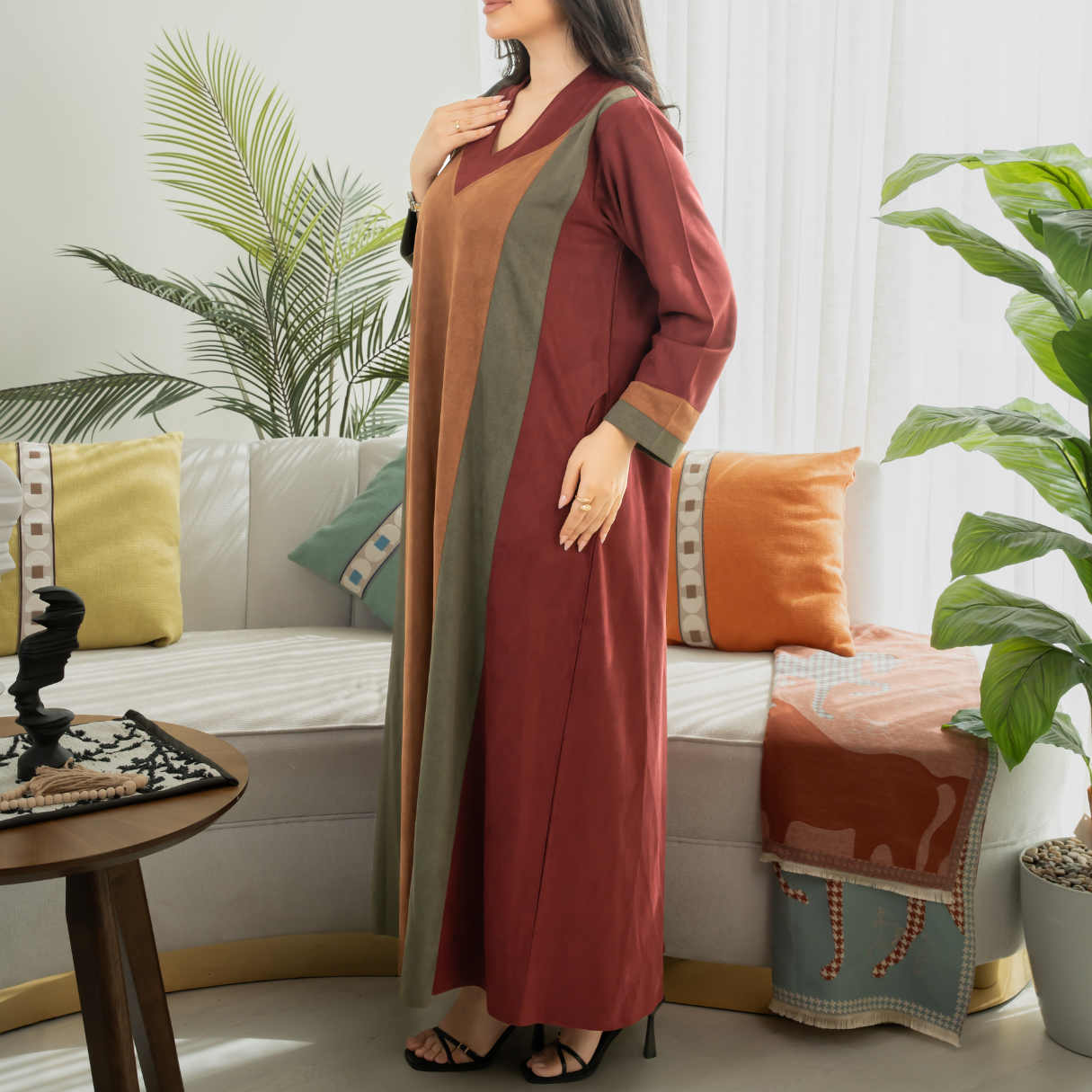 Elegant winter jalabiya with a distinctive modern design - 4602