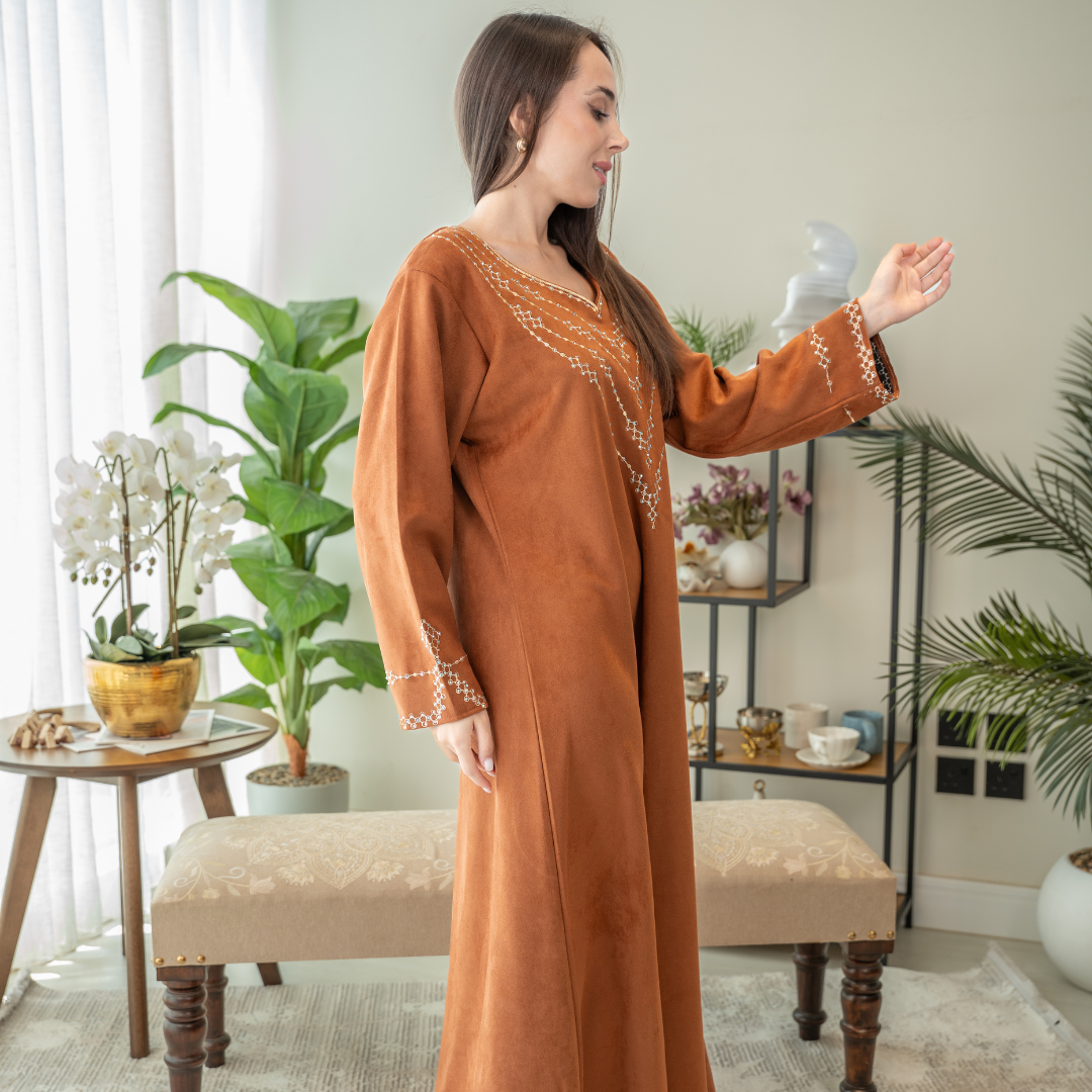 Elegant winter jalabiya with a distinctive modern design - 4548