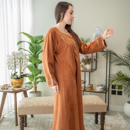 Elegant winter jalabiya with a distinctive modern design - 4548