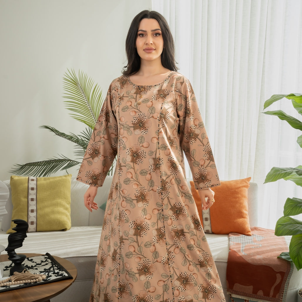 Elegant winter jalabiya with a distinctive modern design - 4592