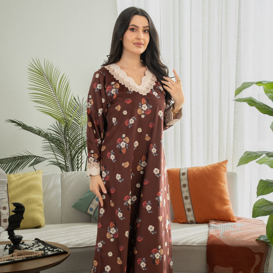 Elegant winter jalabiya with a distinctive modern design - 4584