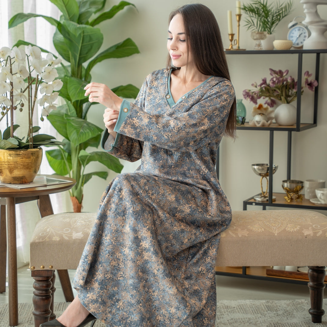 Elegant winter jalabiya with a distinctive modern design - 4540