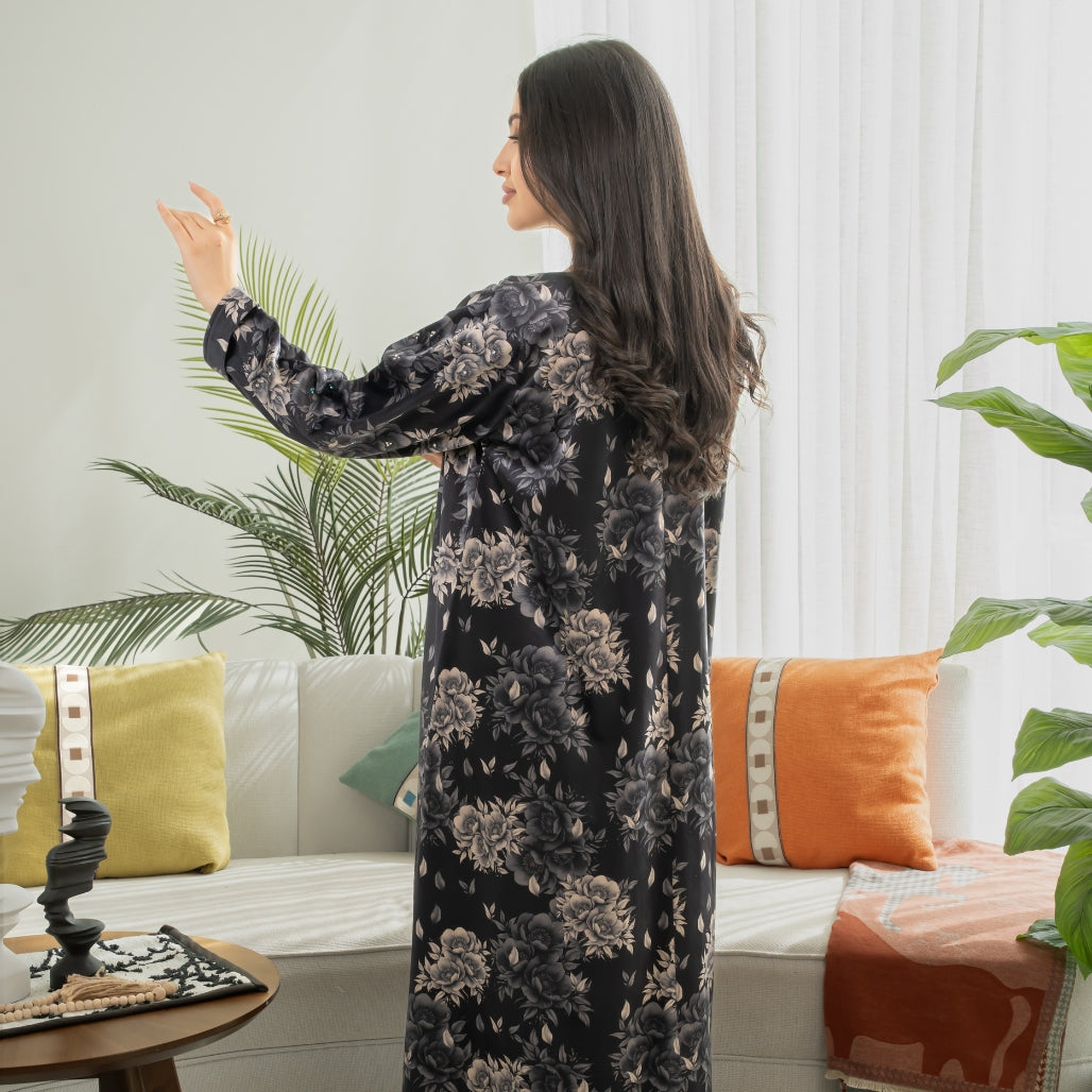 Elegant winter jalabiya with a distinctive modern design - 4594