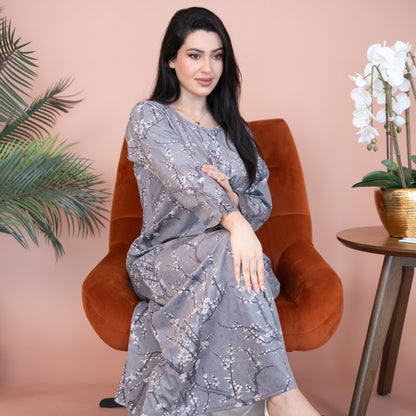 Elegant winter jalabiya with a distinctive modern design - 4572