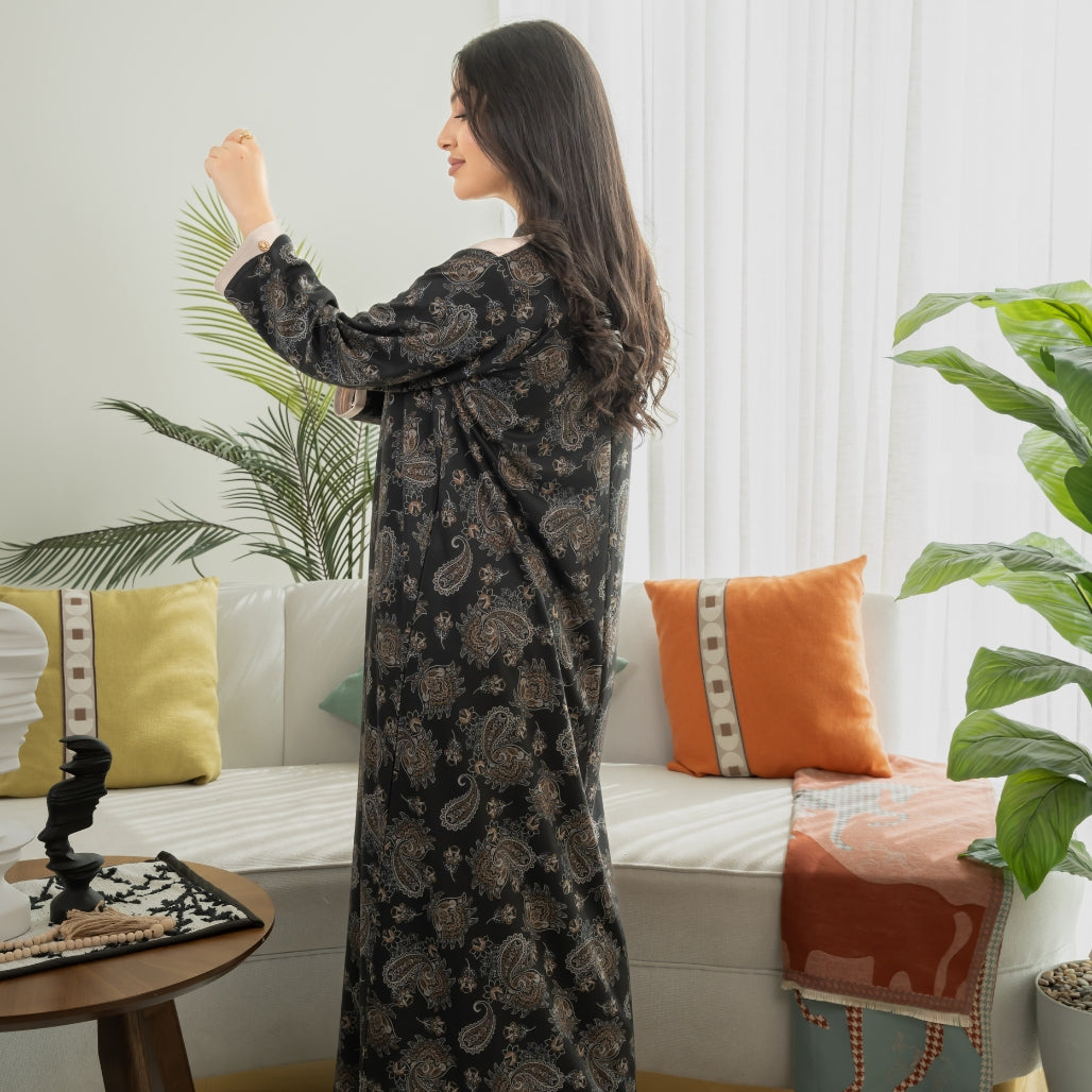 Elegant winter jalabiya with a distinctive modern design - 4601