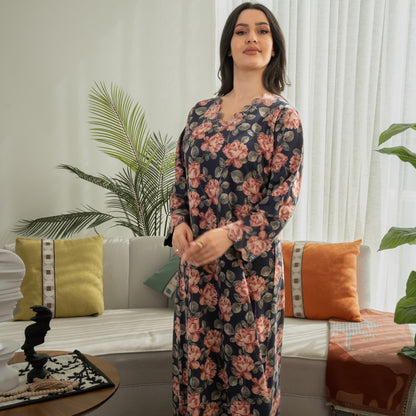 Elegant winter jalabiya with a distinctive modern design - 4593