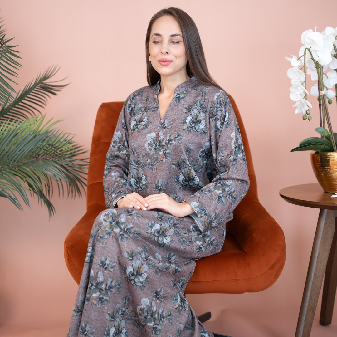 Elegant winter jalabiya with a distinctive modern design - DB222