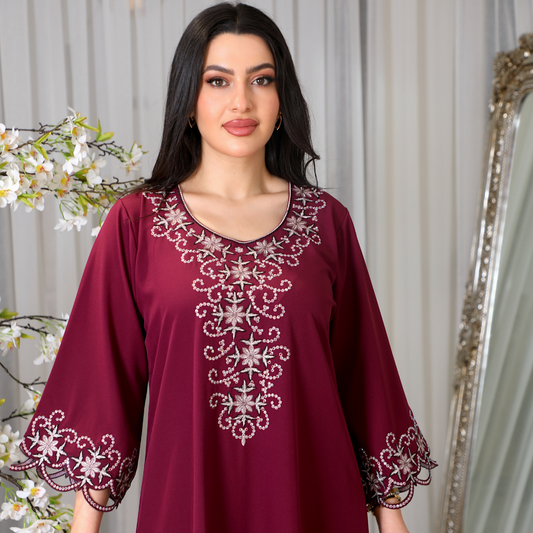 BintAlBilad Saudi Summer Jalabiya For Women New Collection Luxury Designs - 4336