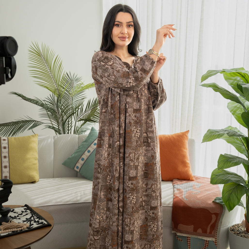 Elegant winter jalabiya with a distinctive modern design - 4599