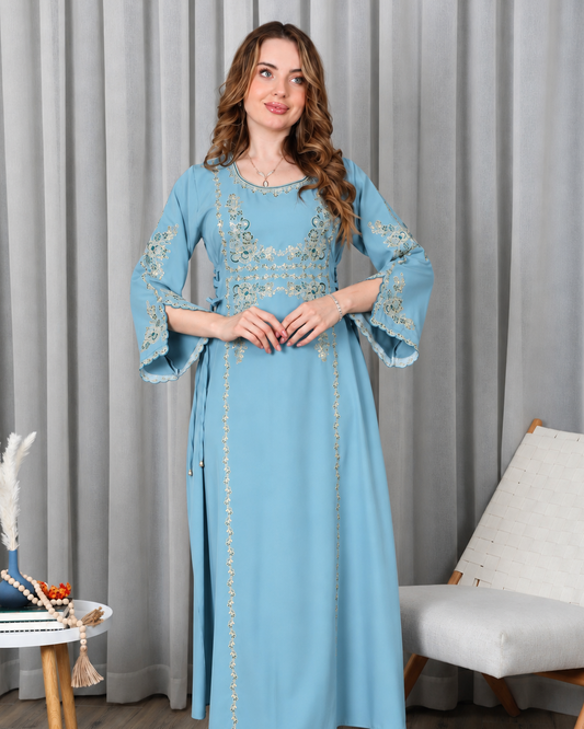 BintAlBilad Saudi Summer Jalabiya For Women New Collection Luxury Designs - ZR-457