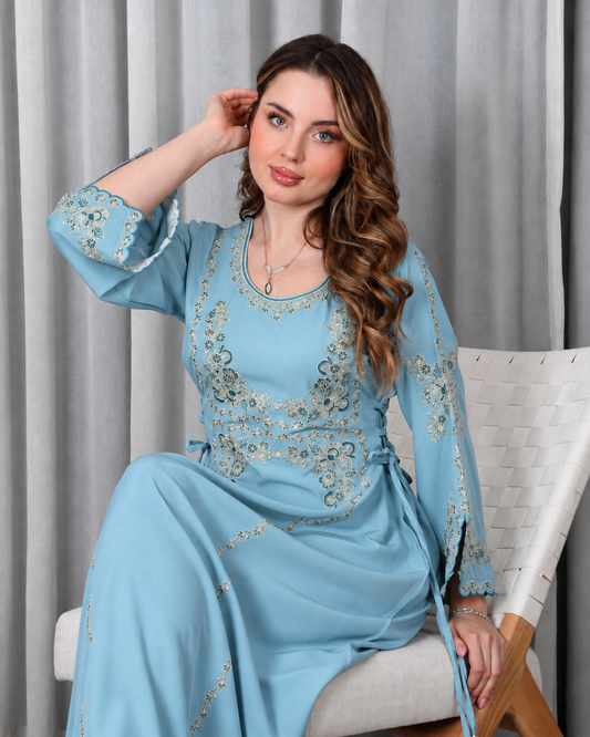 BintAlBilad Saudi Summer Jalabiya For Women New Collection Luxury Designs - ZR-457