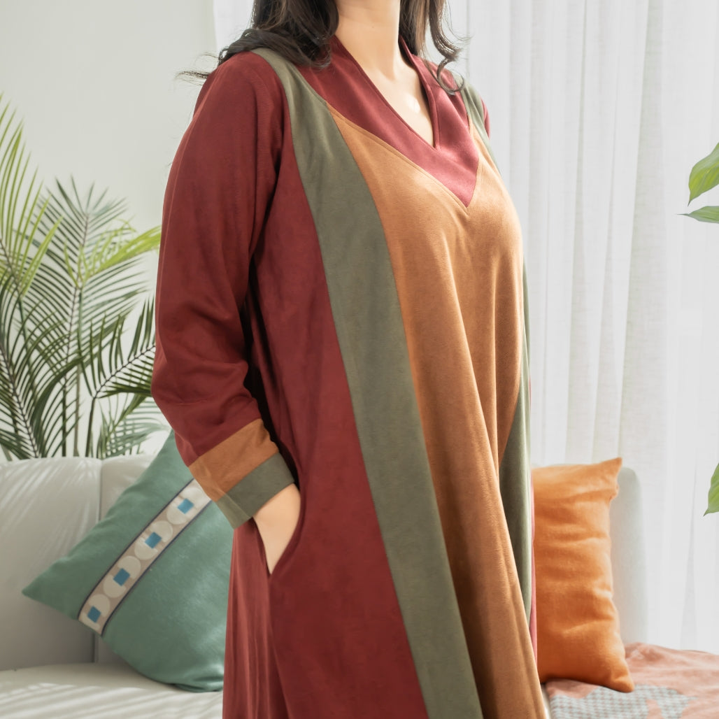 Elegant winter jalabiya with a distinctive modern design - 4602