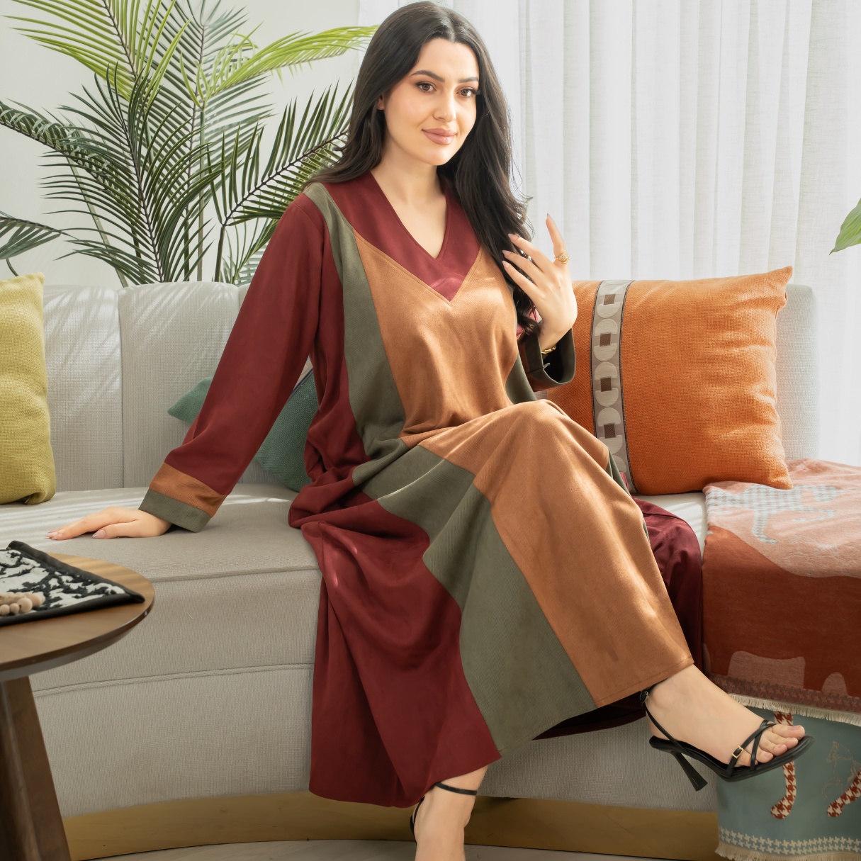 Elegant winter jalabiya with a distinctive modern design - 4602