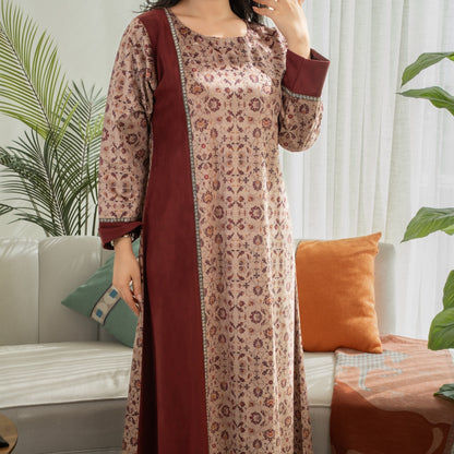 Elegant winter jalabiya with a distinctive modern design - 4598