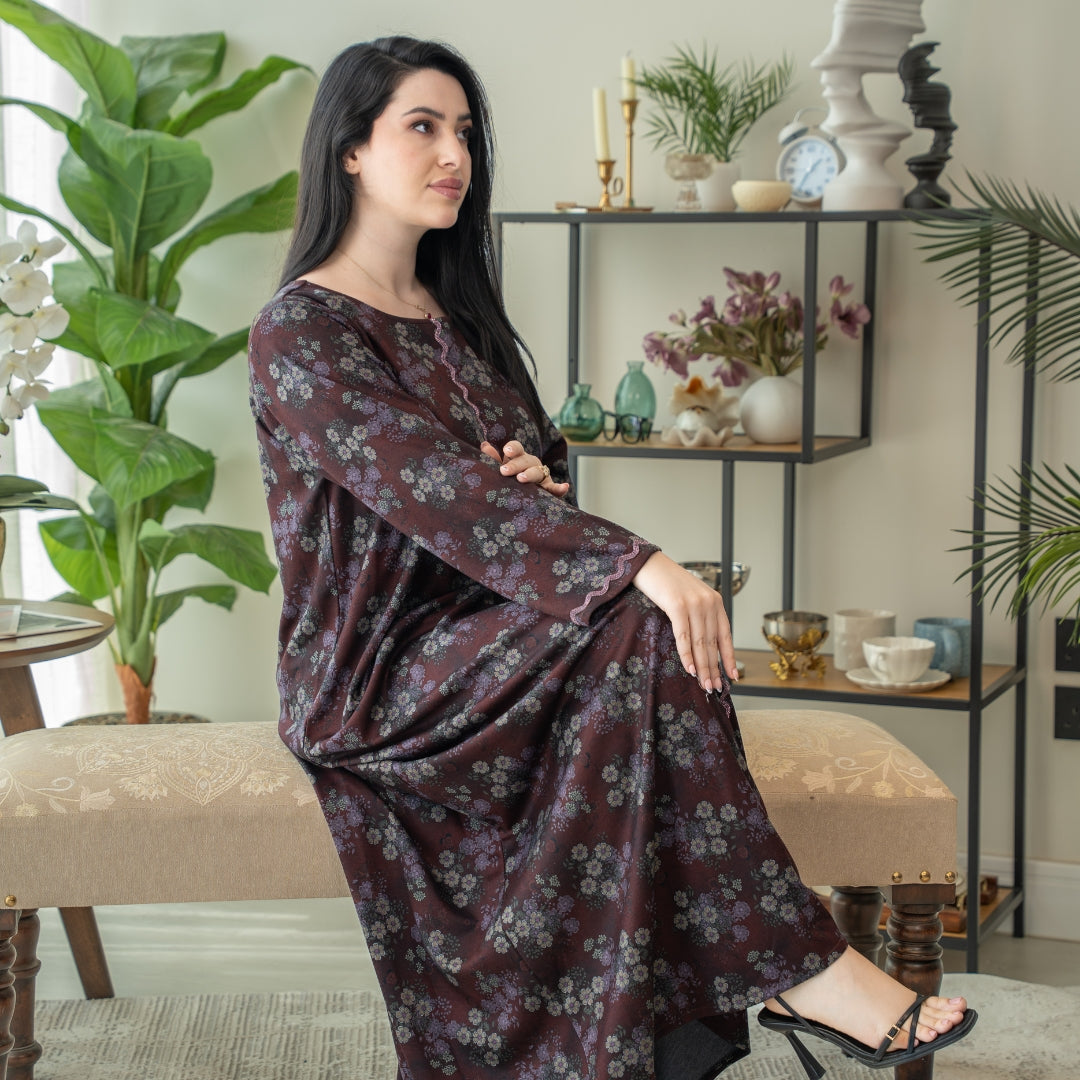 Elegant winter jalabiya with a distinctive modern design - 4587