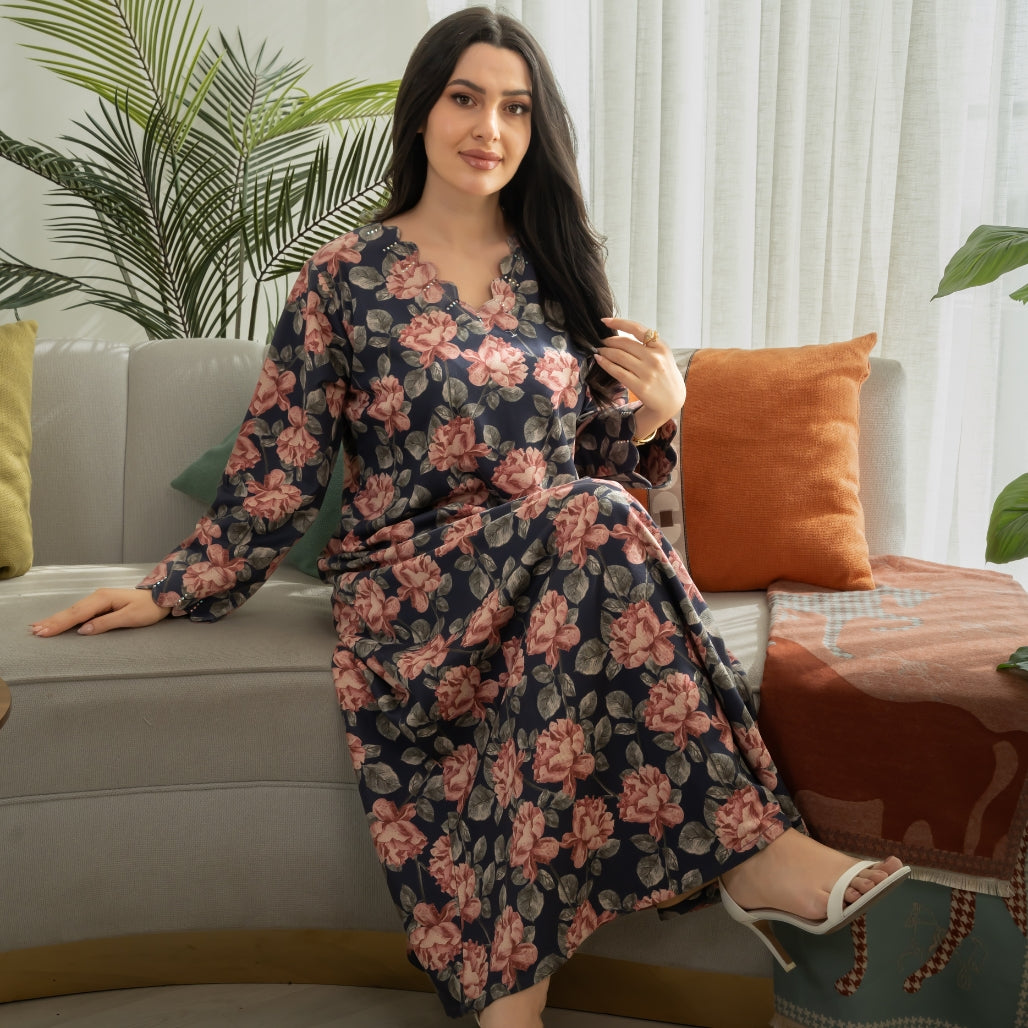 Elegant winter jalabiya with a distinctive modern design - 4593