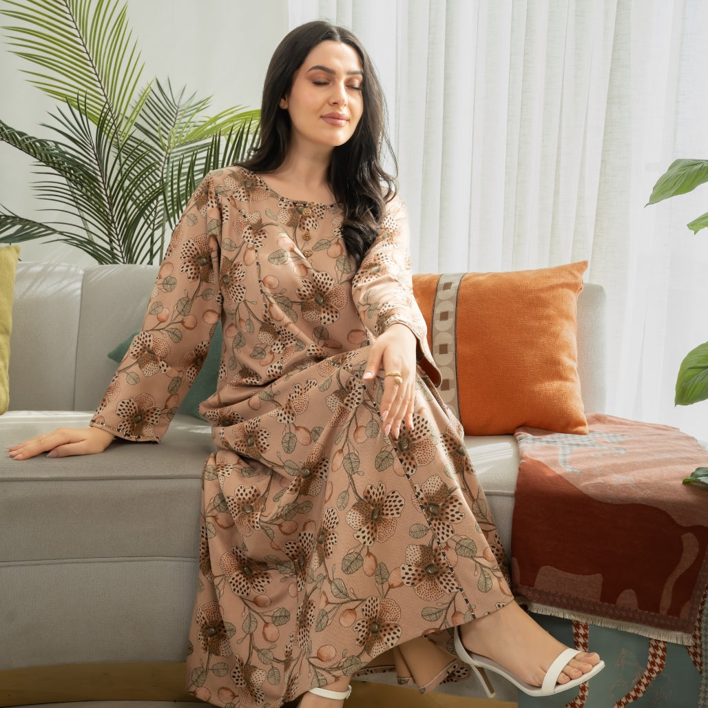 Elegant winter jalabiya with a distinctive modern design - 4592