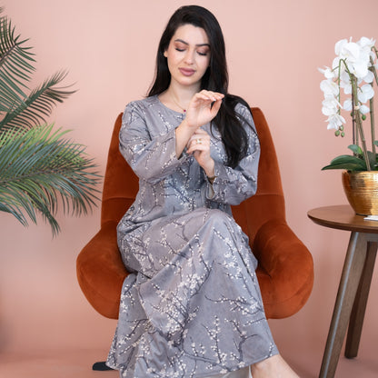 Elegant winter jalabiya with a distinctive modern design - 4572