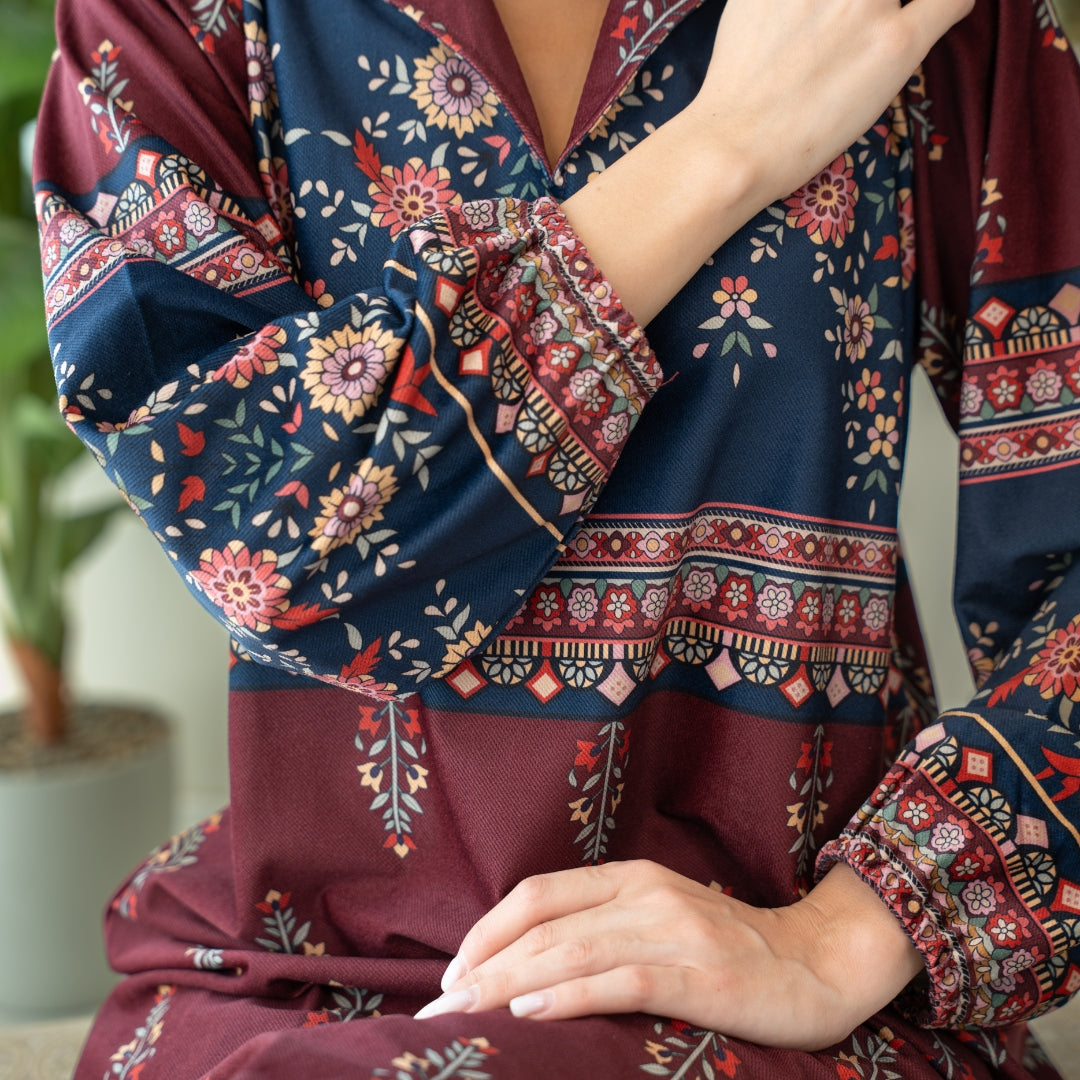 Elegant winter jalabiya with a distinctive modern design - 4581