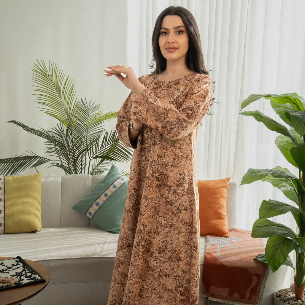 Elegant winter jalabiya with a distinctive modern design - 4591