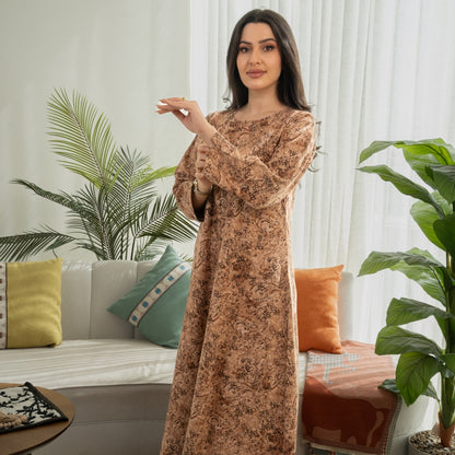 Elegant winter jalabiya with a distinctive modern design - 4591