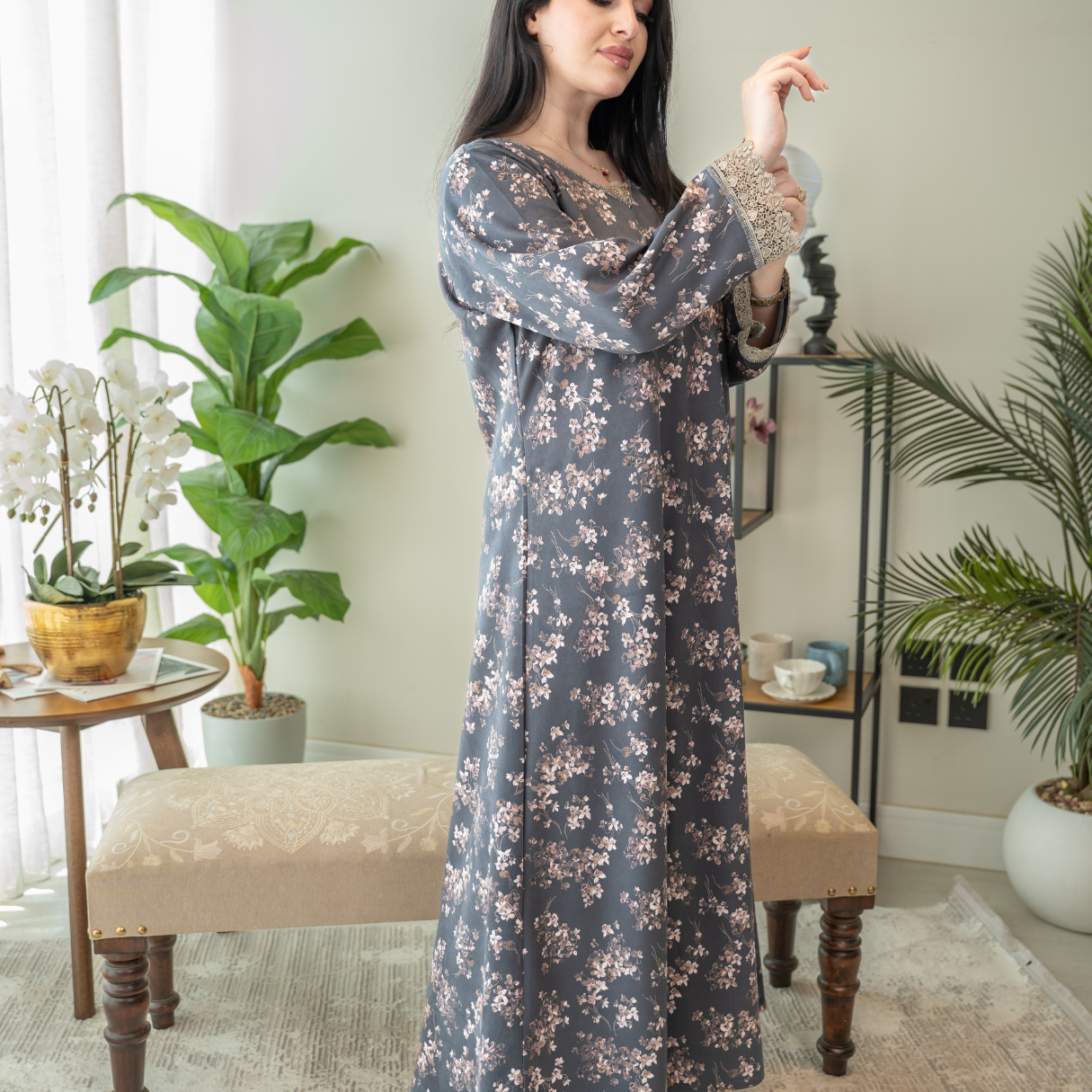 Elegant winter jalabiya with a distinctive modern design - 4534