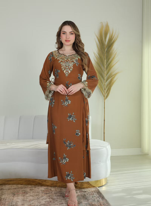 BintAlBilad Saudi Summer Jalabiya For Women New Collection Luxury Designs - 4152