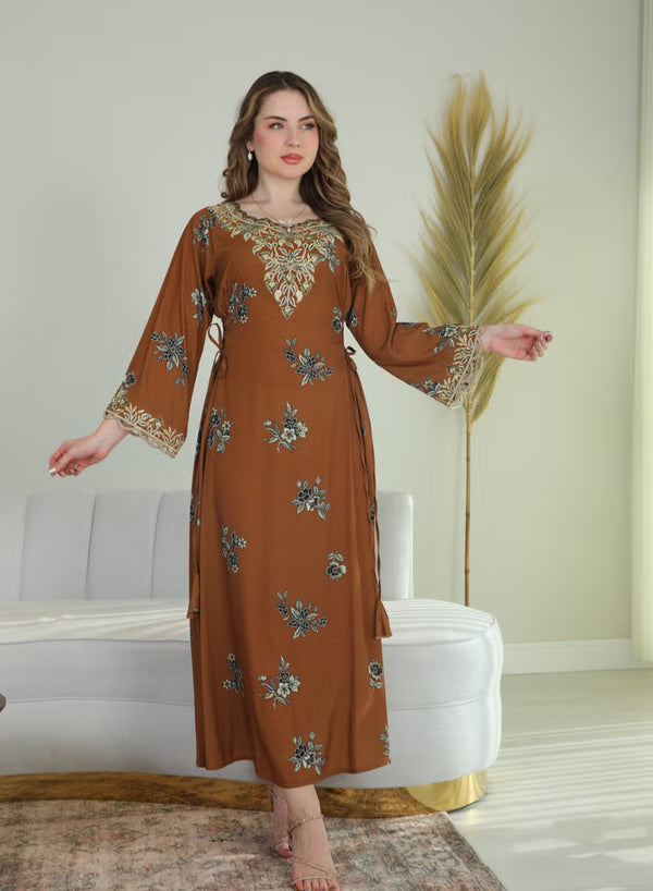 BintAlBilad Saudi Summer Jalabiya For Women New Collection Luxury Designs - 4152