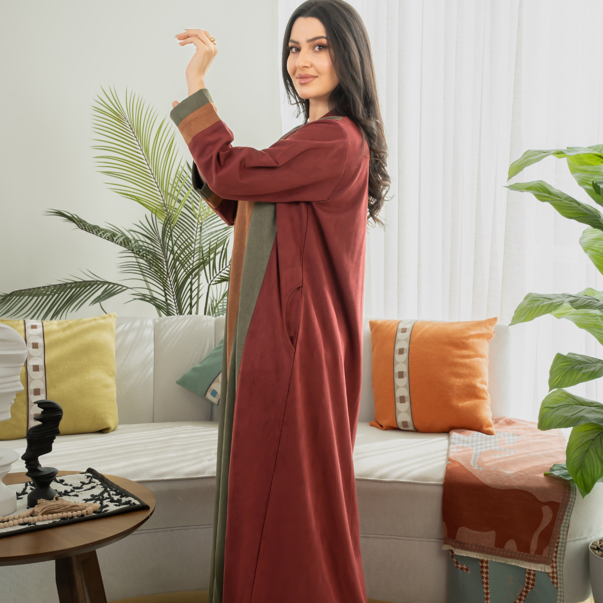 Elegant winter jalabiya with a distinctive modern design - 4602