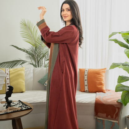 Elegant winter jalabiya with a distinctive modern design - 4602