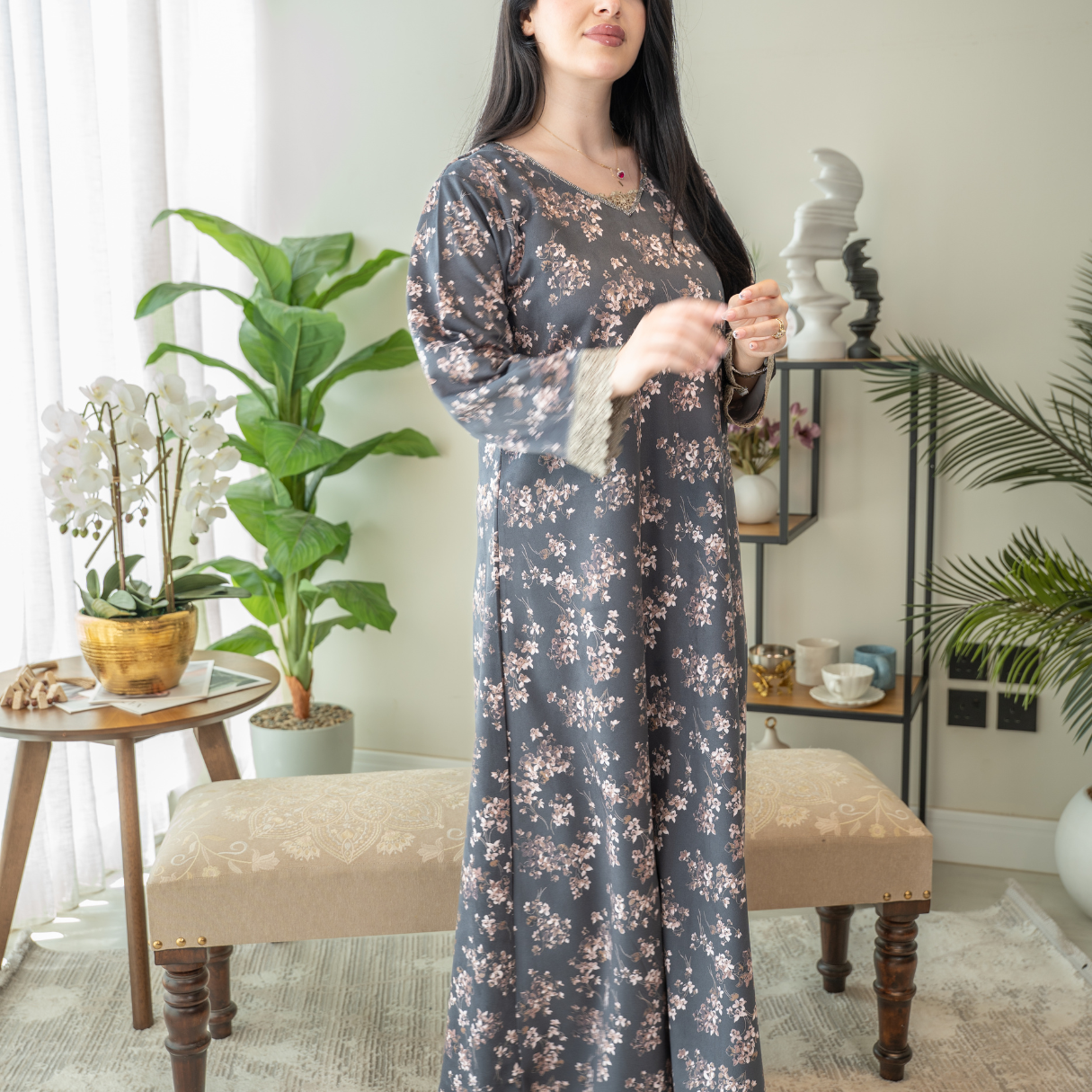 Elegant winter jalabiya with a distinctive modern design - 4534