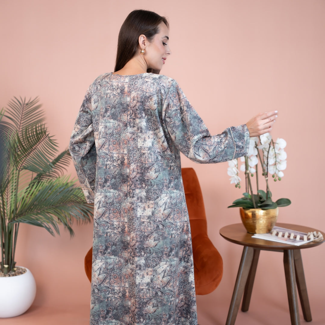 Elegant winter jalabiya with a distinctive modern design - 4550