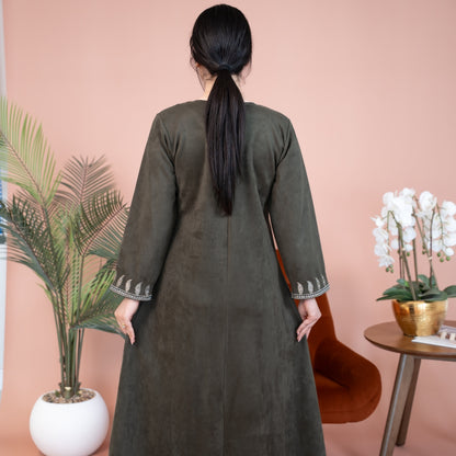 Elegant winter jalabiya with a distinctive modern design - 4589