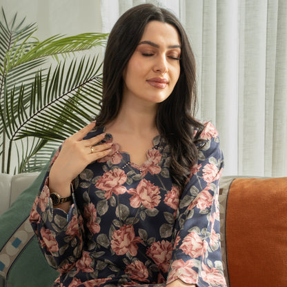 Elegant winter jalabiya with a distinctive modern design - 4593