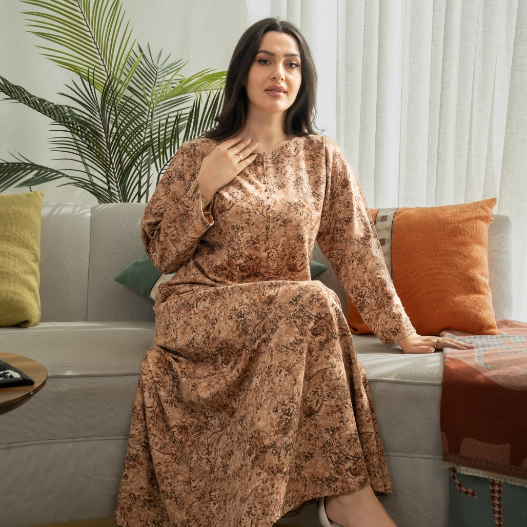 Elegant winter jalabiya with a distinctive modern design - 4591