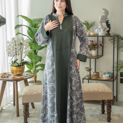 Elegant winter jalabiya with a distinctive modern design - 4535
