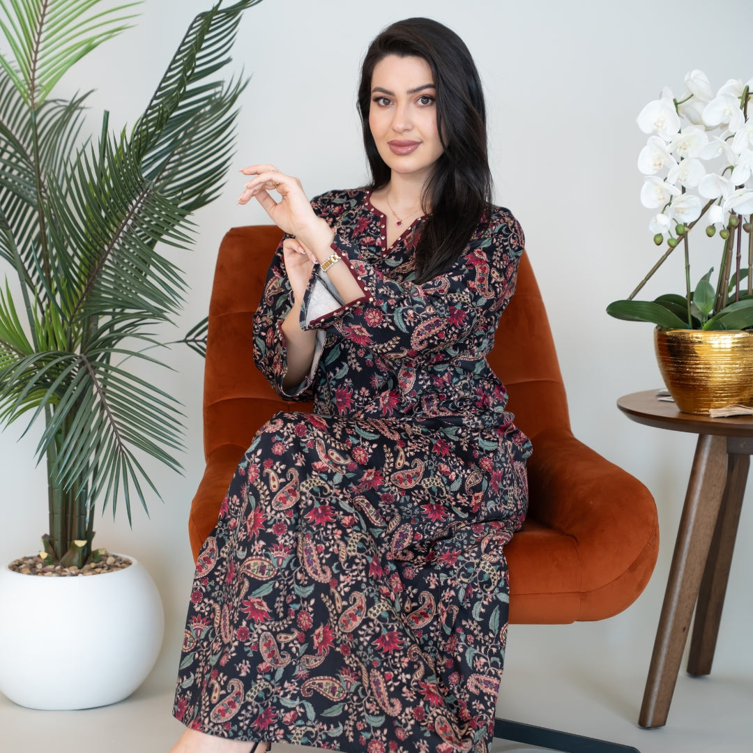 Elegant winter jalabiya with a distinctive modern design - DB4574