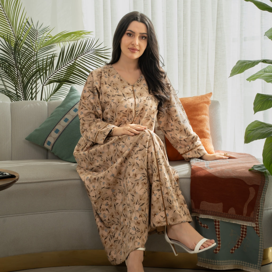 Elegant winter jalabiya with a distinctive modern design - 4600