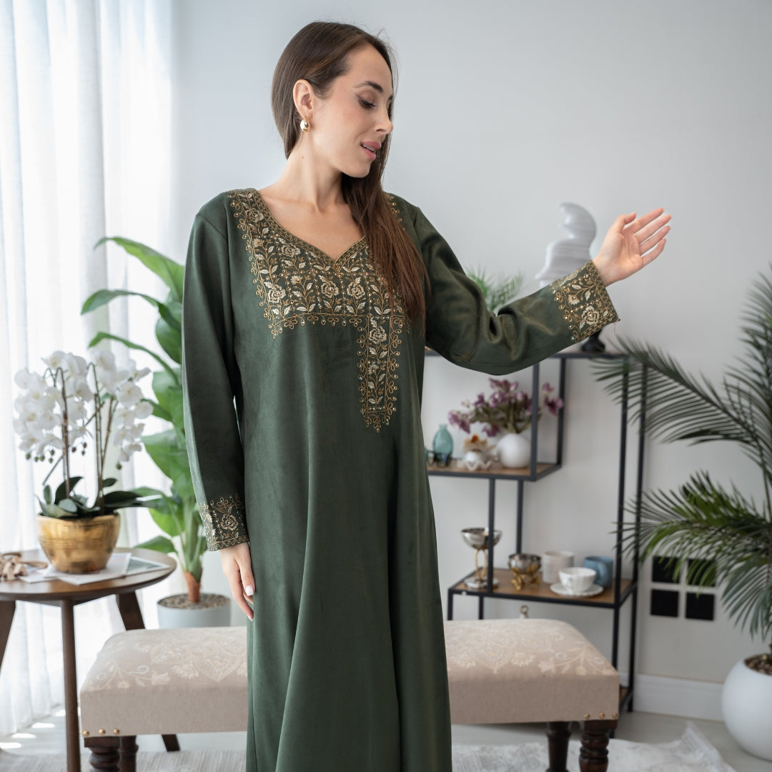 Elegant winter jalabiya with a distinctive modern design - 4537