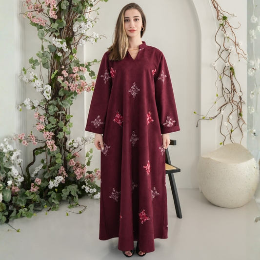 Elegant winter jalabiya with a distinctive modern design - 4622