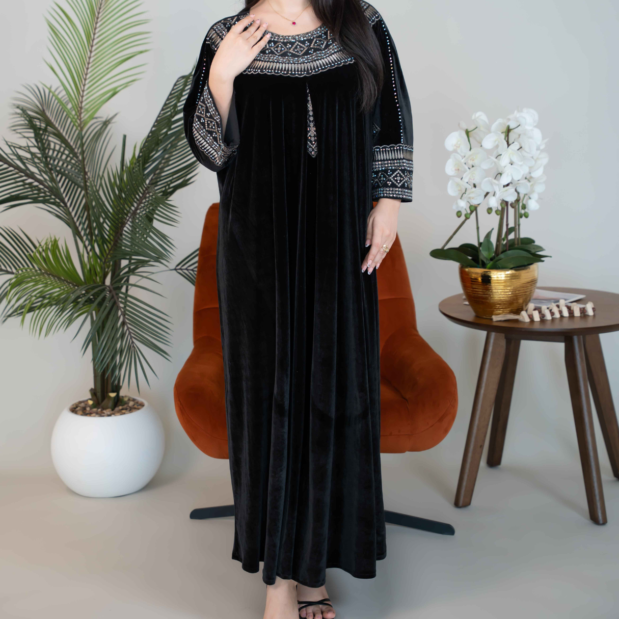 Elegant winter jalabiya with a distinctive modern design - 4531