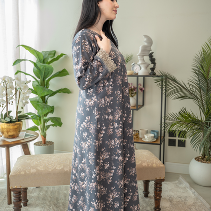 Elegant winter jalabiya with a distinctive modern design - 4534