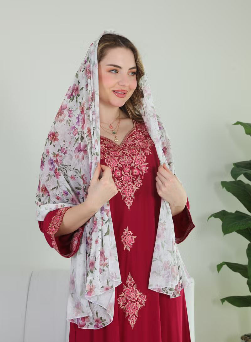 BintAlBilad Saudi Summer Jalabiya For Women New Collection Luxury Designs - 4093