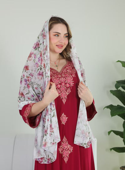 BintAlBilad Saudi Summer Jalabiya For Women New Collection Luxury Designs - 4093