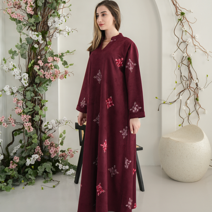 Elegant winter jalabiya with a distinctive modern design - 4622