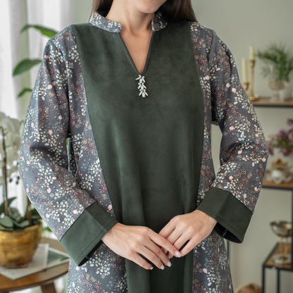 Elegant winter jalabiya with a distinctive modern design - 4535