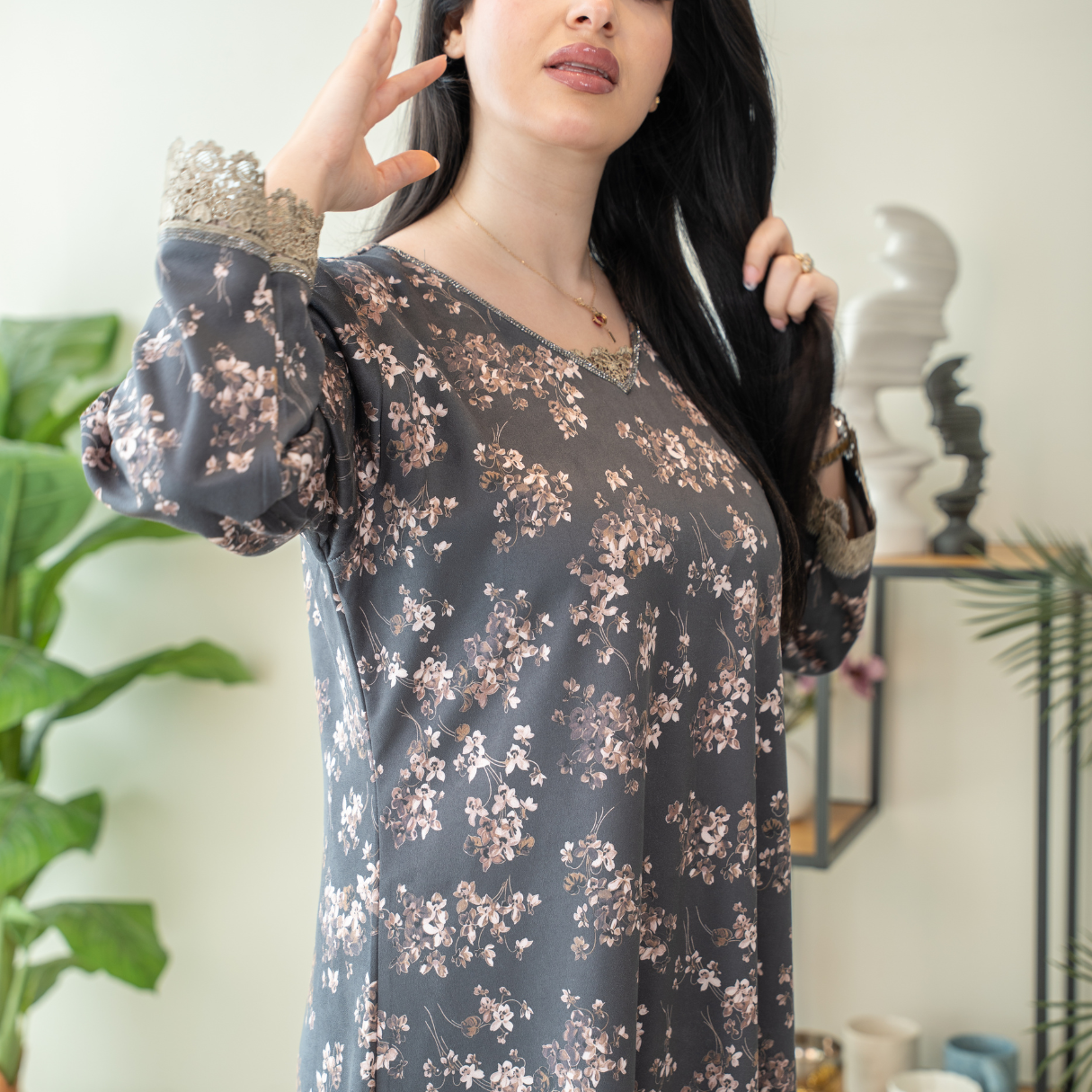 Elegant winter jalabiya with a distinctive modern design - 4534